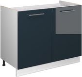 Vicco Wastafelkast Fame-Line, Donkerblauw hoogglans/Wit, 100 cm zonder werkblad