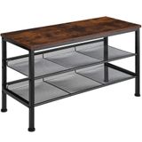 tectake Derry Schoenenrek - Industrial Dark - 8 paar - Houtkleur