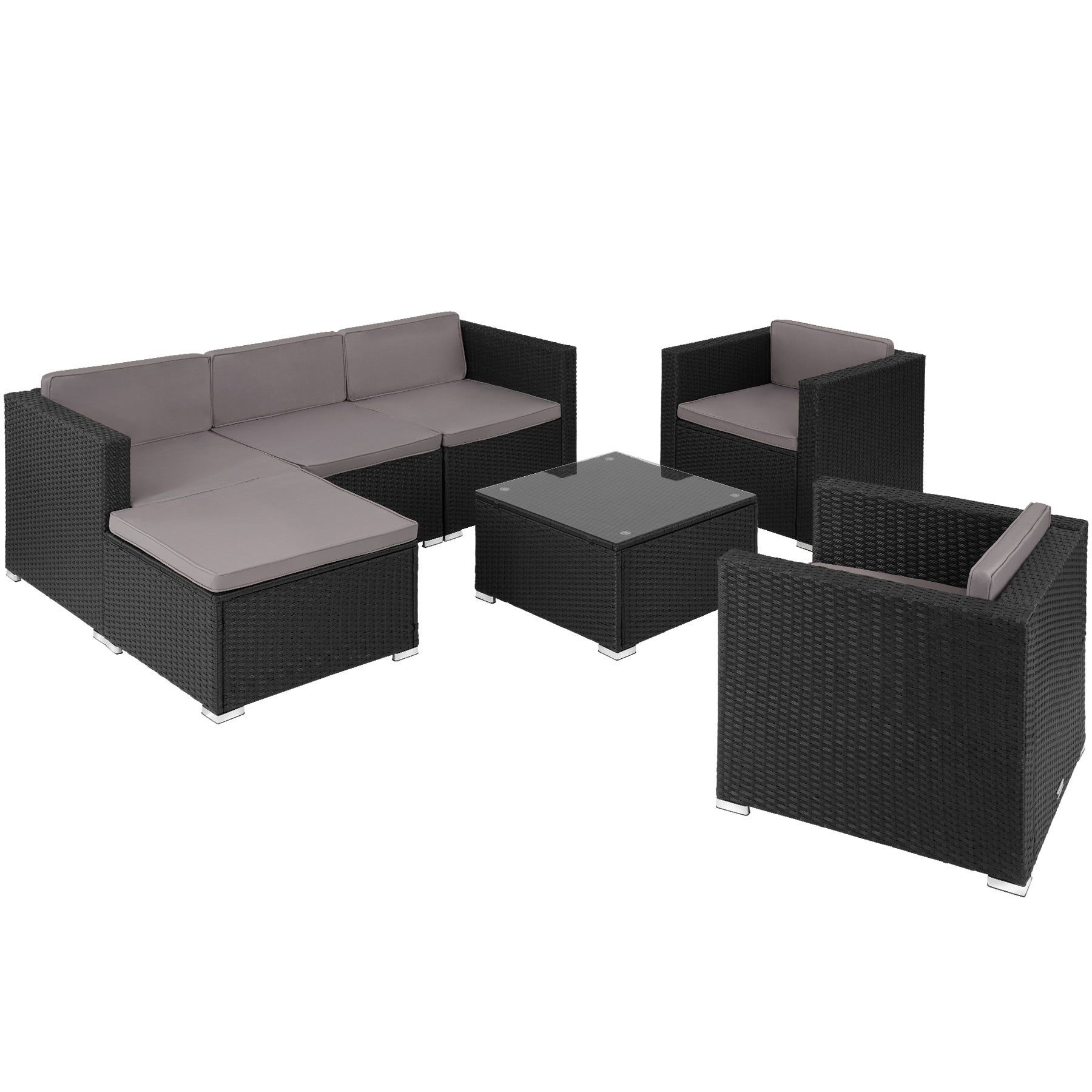 tectake® - 2-persoons tuinmeubelset - zwart