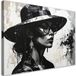 Tableau Moderne Femme Élégante Avec Un Chapeau De Mode 60x40