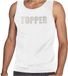Bellatio Decorations Glitter Topper tanktop wit met steentjes/ rhinestones voor heren - Glitter kleding/ foute party outfit L