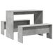 Icecat Ensemble de table et bancs de salle à manger 3 pièces bois traité gris béton