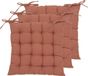 Atmosphera Coussins de chaise de jardin - 6x - terra - coton - 38 x 38 x 7 cm - coussin d'assise en osier