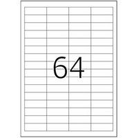 HERMA Premium - Papier - mat - permanent zelf-klevend - wit - 48.3 x 16.9 mm 12800 etiket(ten) (200 vel(len) x 64 gelamineerde etiketten
