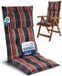Beautissu HighLux HL Coussin de jardin coussin d'assise à dossier haut 120x50cm Set de 7 coussins de chaise pour chaises de jardin 7cm d'épaisseur Gris-Orange-Blanc à carreaux