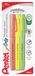 Pentel SES15C Brush Sign Pen Fluo viltstift flexibele vezelstift ideaal voor markeren, letteren, kalligrafie, illustratie fluorescerende kleuren, 3 stuks