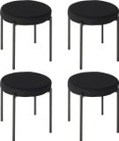 HOMCOM Set van 4 eetkamerstoelen, Polyester, Metaal, 41,5L x 41,5B x 46H cm, Zwart