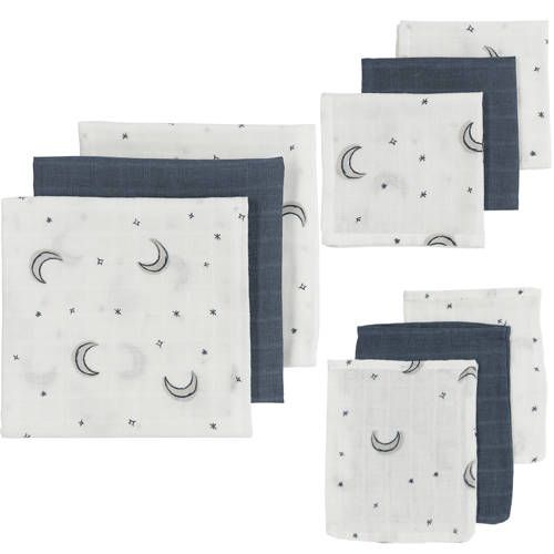 Meyco hydrofiele starterset Baby Moon - set van 9 indigo