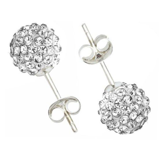 Fako Bijoux® - Oorbellen - Disco Dots - Steker - Wit