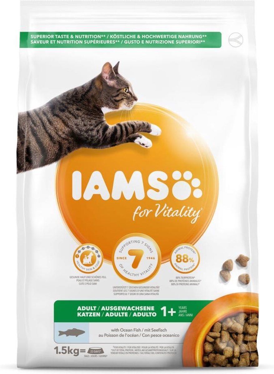 Iams 4x Kat Adult Oceaanvis 1,5 kg