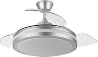 Eden pulse Zwarte ventilator met geïntegreerde led, 3 uitklapbare vleugels, 72 W, 3 temperaturen, 36,5/49 x 49/107 cm