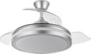 Eden pulse Zwarte ventilator met geïntegreerde led, 3 uitklapbare vleugels, 72 W, 3 temperaturen, 36,5/49 x 49/107 cm
