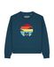 Watapparel Sweatshirt 'Retro Sunset Cat' lichtblauw / geel / petrol / rood