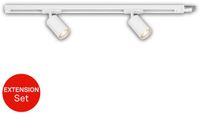 Briloner Rail - Verlengkabel voor railverlichting - uitbreidingsset - opbouwrail - 2x GU10 spots - draaibaar - 0.75 cm - wit