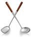Spatule wok set met houten handvat en inox spatel