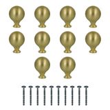 Amig - Pack van 10 Meubelknoppen - Diameter Ø30 mm - Kleur Geborsteld Goud - Gemaakt van Zamak - Handgrepen voor lades en kasten in de keuken en badkamer met een moderne stijl - Mod. 814