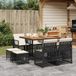 Maison Exclusive - Salon de jardin, 9 pièces, avec coussins, noir, en polyrotin
