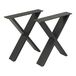 OutdoorMatch pied de table Servio - Pour tables basses - Noir - 42x40cm - Acier thermolaqué