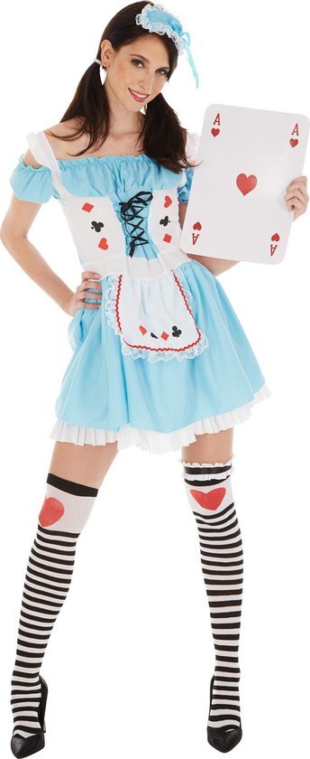 Tectake dressforfun - vrouwenkostuum sexy speelkaarten dame XL - verkleedkleding kostuum halloween verkleden feestkleding carnavalskleding carnaval feestkledij partykleding - 301048