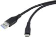 Renkforce RF-4995178 Câble USB USB 3.2 Gen1 Prise USB-A, Prise USB-C 3,00 m Noir