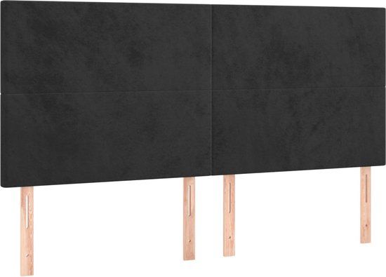 vidaXL Hoofdbord Zwart Fluweel 180x5x118/128 cm