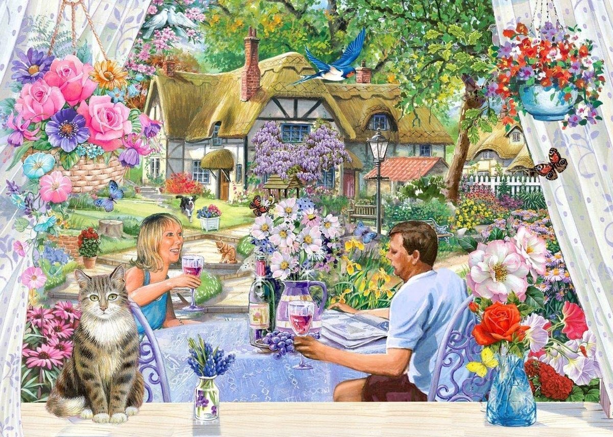 House Of Puzzles Enjoying the Garden Puzzel 500 XL stukjes