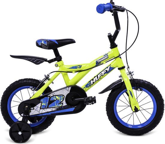 Huffy Pro Thunder 12 Inch Jongenfiets Geel BMX 3-5 jaar Kinderfiets