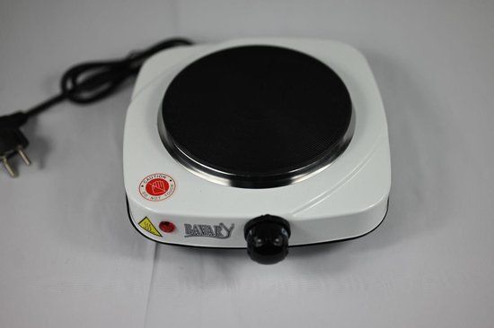 Bavary - Elektrische kookplaat - 1000W - Wit/Zwart