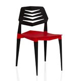 hjh LIVING Flecharo Tuinstoel / Eetkamerstoel kunststof rood/zwart