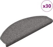 vidaXL Trapmatten 30 st 65x24x4 cm grijs en zwart halfrond groot