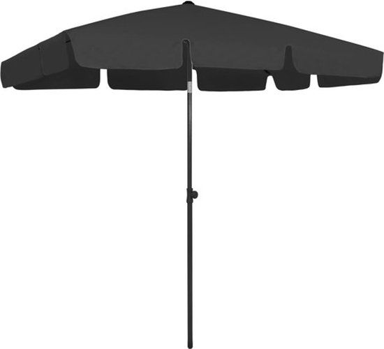 vidaXL Strandparasol - 200x125 cm - Zwart