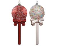 Decoris Snoep kunststof b2h18 cm poederroze kerst