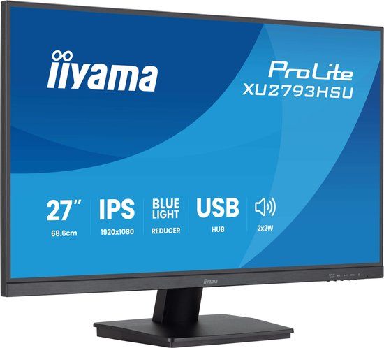 iiyama ProLite XU2793HSU-B7 - 27 inch - Full HD - IPS - 100Hz - 1ms - USB-Hub