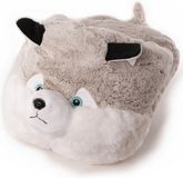 Inware Gmbh Grand chien husky chauffe-pieds - pantoufles - pour enfants/femmes - Pantoufles animal chien - Blanc