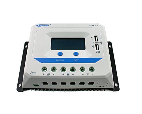 EPEVER® VS4524AU PWM laadregelaar laadcontroller 45A, 12V/24V met LCD Dispaly USB-aansluiting