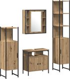vidaXL Badkamermeubel Set 4-delig Artisan Eiken 33 x 33 x 185,5 cm