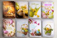 Art Nuvo - Exclusieve paaskaarten - set van 16 stuks kaarten DIN A6 105 x 148 mm met vergulde opschrift, EE_WID