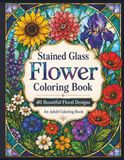 Stained Glass Flower Coloring Book