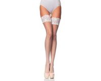 Merry Style Dames Visnet Kousen MSSS003 - Mat - Stay-Up - Polyamide - Bianco - XS/S