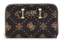 GUESS portemonnee Silia SLG Medium Zip Around Espresso Logo donkerbruin