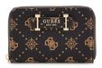 GUESS portemonnee Silia SLG Medium Zip Around Espresso Logo donkerbruin