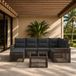Prolenta Maison Exclusive - Tuinset met tuinbank, 7 stuks, 8 zitplaatsen, grijs en donkergrijs, polyrotan