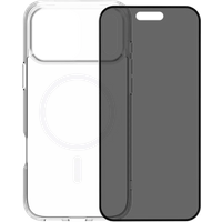 BlueBuilt Protective Back Cover met MagSafe iPhone 17 Pro Max Transparant + BlueBuilt iPhone 17 Pro Max Privacy Screenprotector Glas