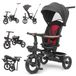 Tricycle pour bébés, 7-en-1 avec fonction poussette - HM-618 - Pliable - Poignée réglable - Ceinture de sécurité - Pneus amortisseurs pour terrains accidentés - Convient pour 1-2 ans - Noir