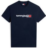 Tommy Jeans T-shirt Homme XL Bleu Manches Courtes Col Rond Coton Recyclé