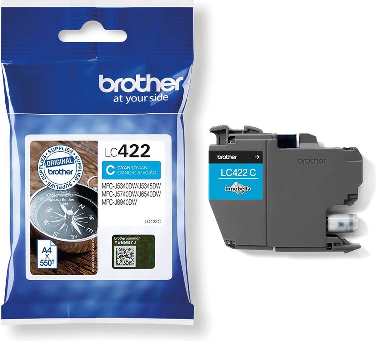 Brother Inkcartridge lc-422c blauw