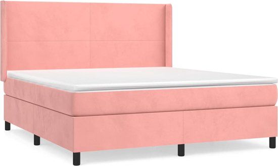 vidaXL Boxspring Bed - 180x200 cm - Roze - Fluweel - Met Matras