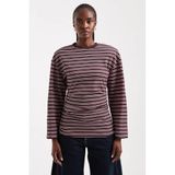 TOPSHOP getailleerde gestreepte top - donkerrood