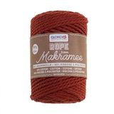 GLOREX 5 1007 32 - Macramé touw 3 mm, 250 g, terracotta, lengte 63 m, gedraaid, textielgaren van 60% katoen, 40% viscose, voor haken, breien, knopen en textieldesign