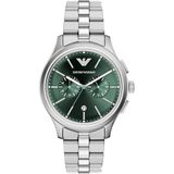 Emporio Armani Heren 42MM Zilverkleurige roestvrijstalen horloge, AR11746